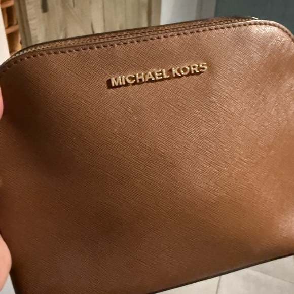 Michael Kors Handbags - Michael Kors Brown Saffiano Leather Crossbody Bag